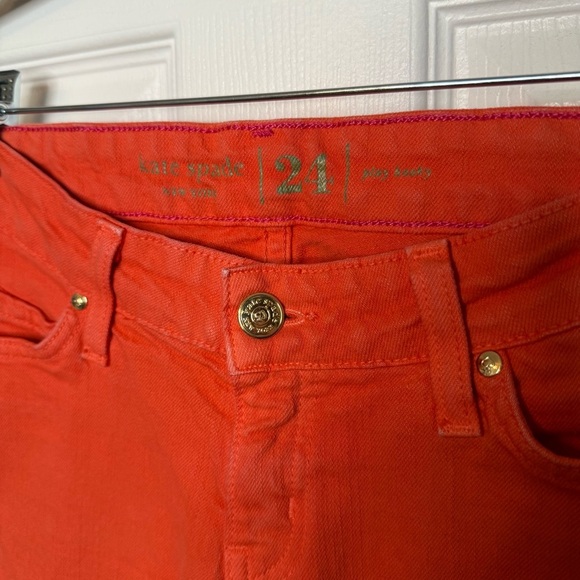 Kate Spade Broome Streer Orange Ankle Cropped Jeans Womens Size 24 GUC - Picture 2 of 5
